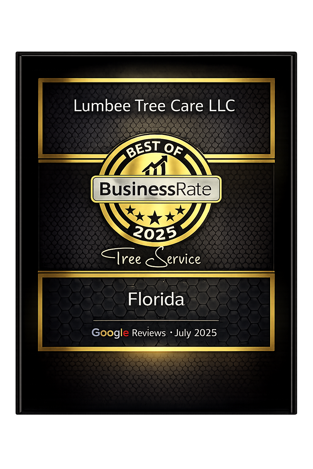 BusinessRate Best of 2025 Award — Lumbee Tree Care LLC, Tree Service, Florida